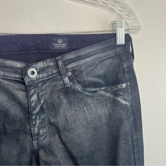 AG Womens Absolute Legging Skinny Jeans Coated Black Sz 29 Low Rise Retro 90s - Picture 4 of 12